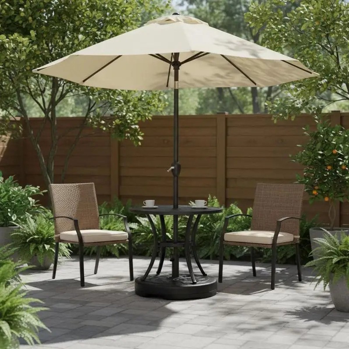 Dailygoods 22 inch opvulbare, stevige ronde parasolvoet voor patio's