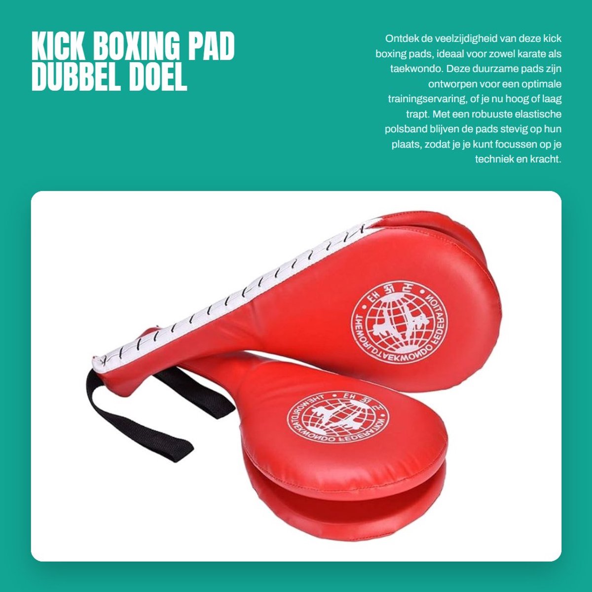 Dailygoods- Boksen Pad Duurzaam - Dubbel Doel Pad - Kicktraining - Karate/Tae Kwon Do - Robuuste Polsband - Hoogwaardig PU-leer - Kickpad