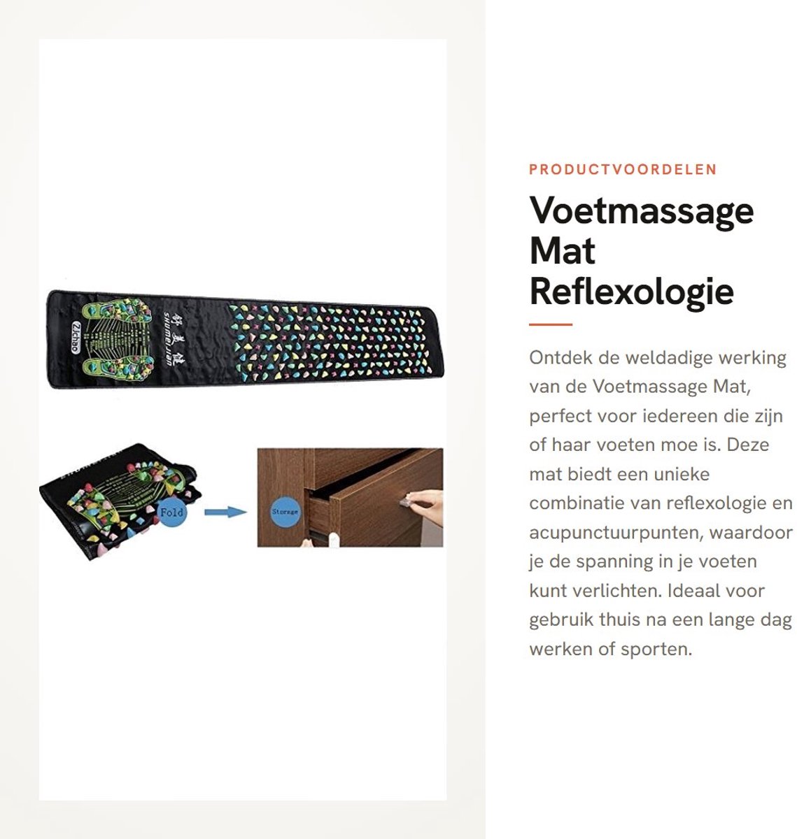 Dailygoods- Voetmassage Mat 170 cm - Reflexologie Steen - Acupressuur - Pijnbestrijding - Slijtvast - Thuis Gezondheidszorg - Massagemat