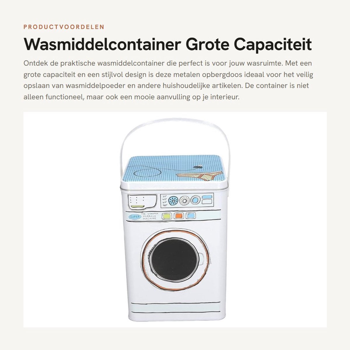 Dailygoody - Wasmiddelcontainer - Grote Capaciteit - Multifunctionele
