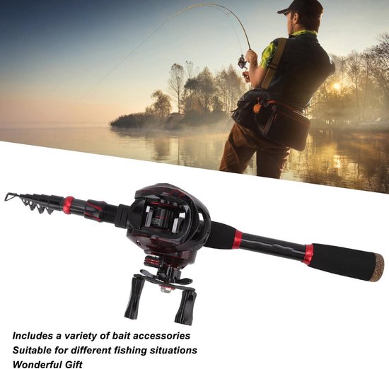 Dailygoods- Hengel Telescopisch - Hengel/haspel Combo - Draagbaar - Hengelopbergzak - Aas Accessoires - Geschikt voor zoutwater/zoetwater - Visset van Dailygoods — afbeelding 3
