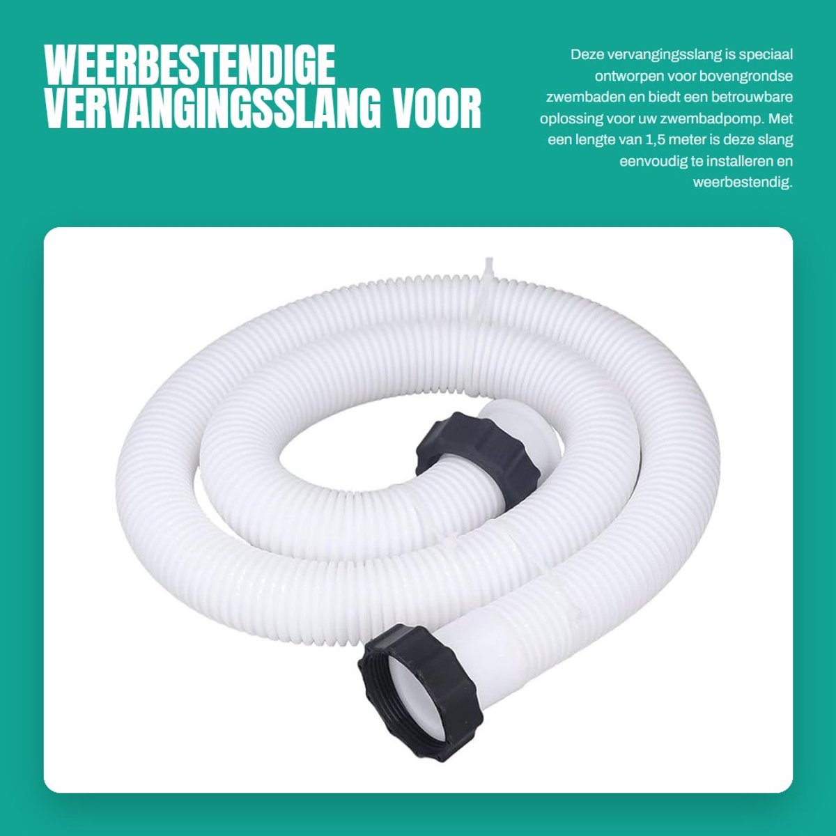 Dailygoods- Zwembadvervangingsslang Weerbestendig - 1,5 Meter - Bovengrondse Zwembaden - Slang 32 mm - Slang 38 mm - Duurzaam Materiaal - Zwembadslang