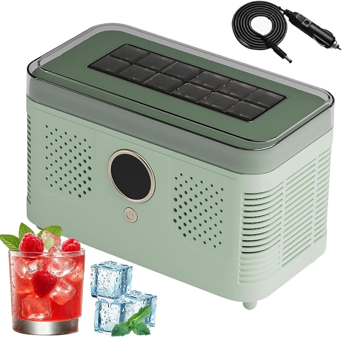 IJsmachine aanrecht - Mini ijsmaker - Snelle ijsproductie - Stil en compact - 12/16 blokjes - Groen