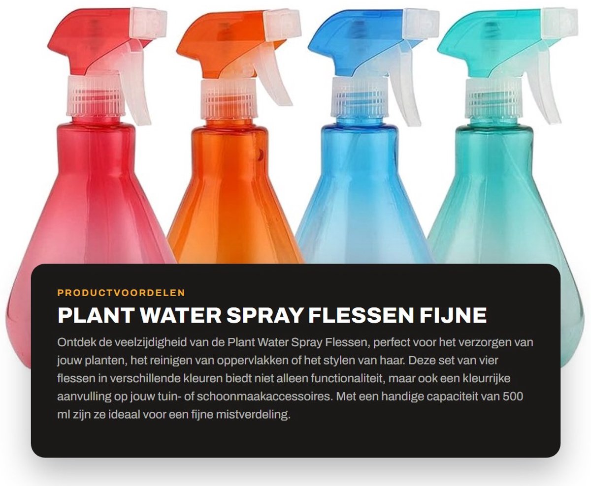 Dailygoods- Plantenspuit 500 ml - Plastic Spuitflacon - Hervulbare Sprayfles - Lichtgewicht Misters - Voor Tuinieren en Reiniging - Schokbestendig - Spuitfles