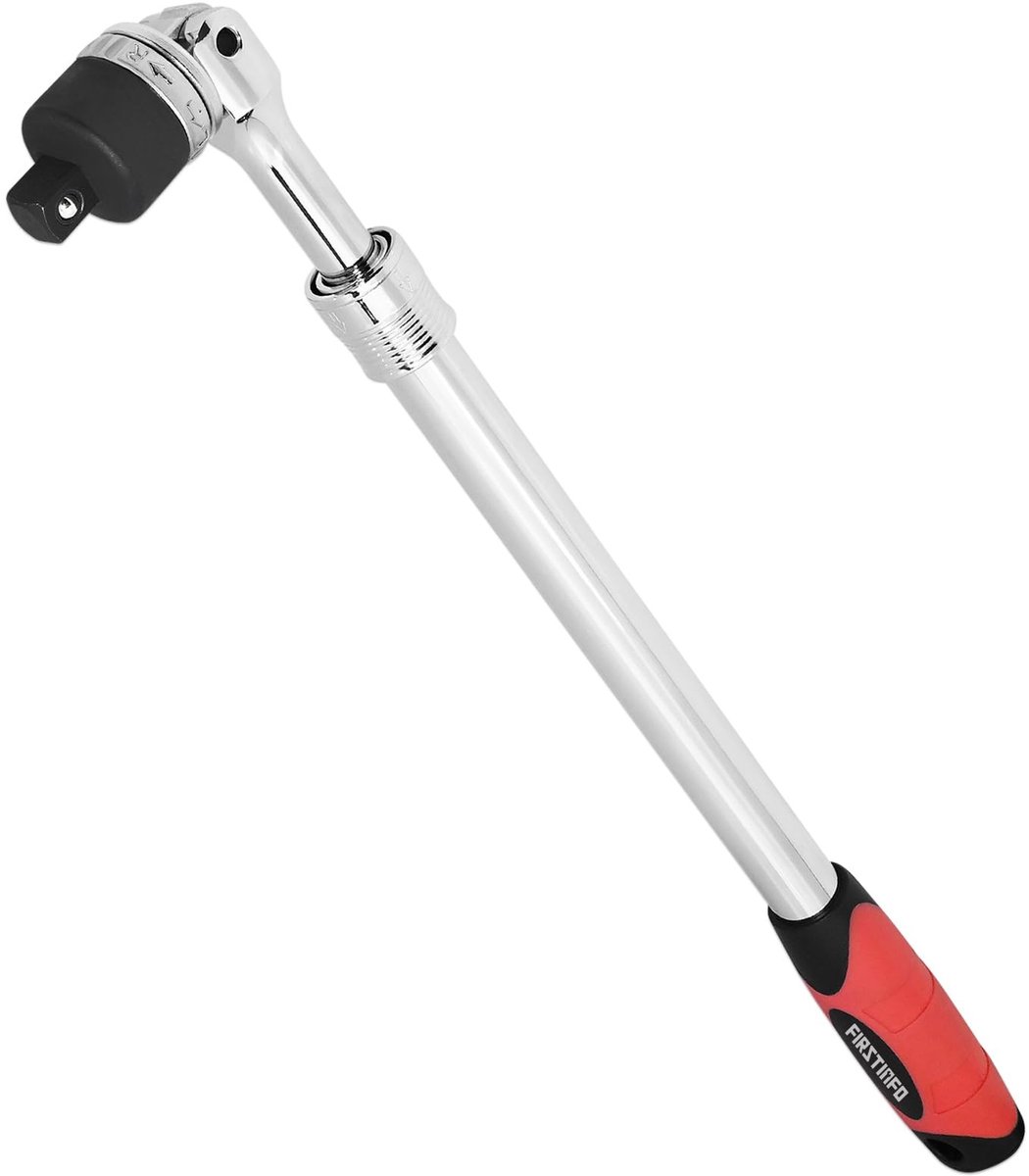Dailygoods- Breekstang Uitschuifbaar - Ratelsleutel 1/2 - Flexibele Kop - Heavy Duty - Verbeterde Hefboomwerking - Lengte 436 mm tot 576 mm