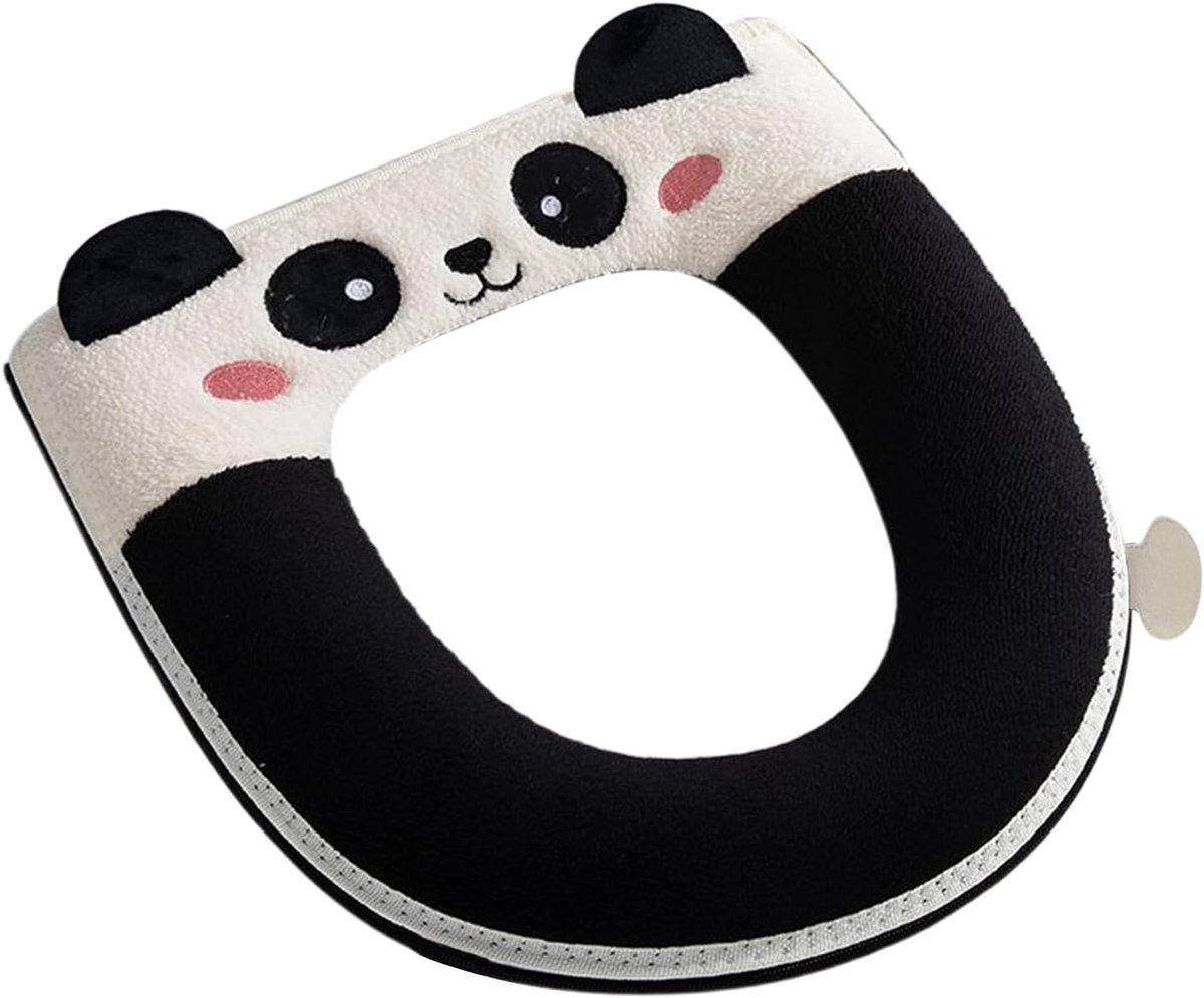 Toiletbrilkussen - Toilethoes warmer - Warm Zitten - Cartoon Panda Design - Universele Maat - Veelkleurig