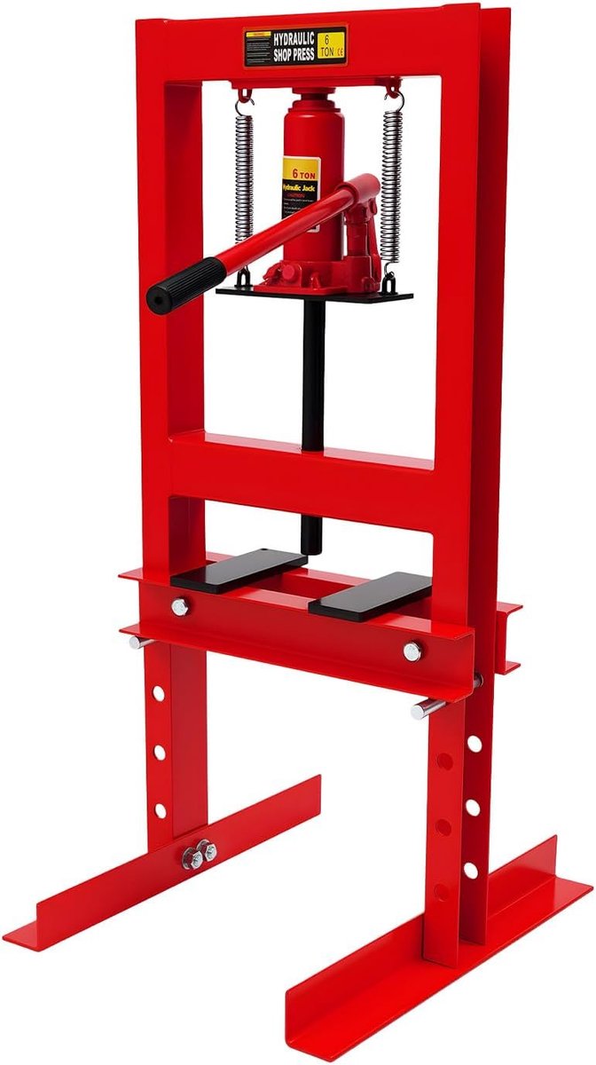 Hydraulische Pers - Werkplaatspers - Onderdelen Persen - 6 Ton Capaciteit - 50 x 40 x 90 cm - Rood