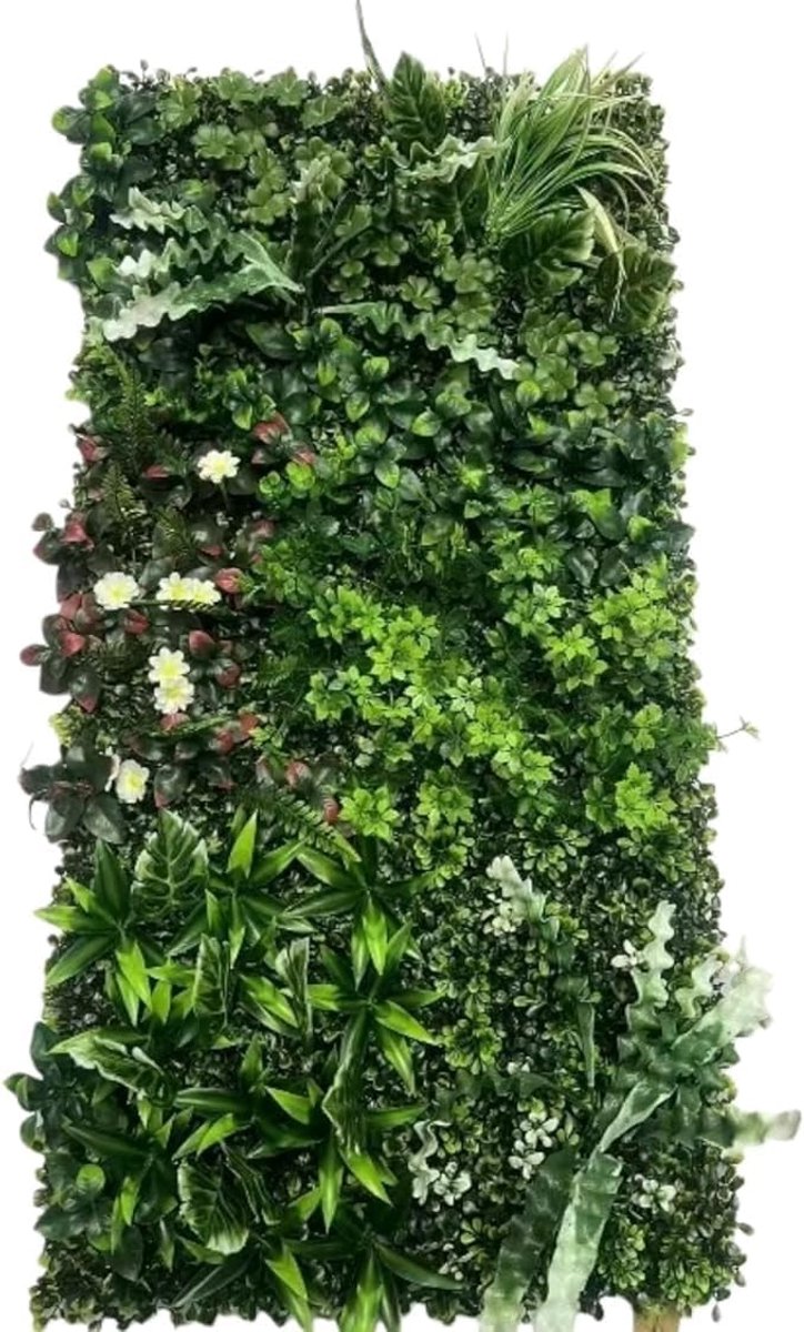 Kunstplantenwand - Kunsthaag Groen - Muur Decoratie - Realistisch Uiterlijk - 50 x 100 cm