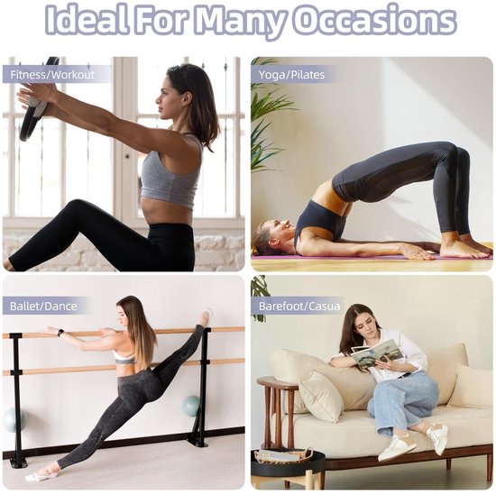 Dailygoods- Yogasokken Antislip 5 Paar - Gripvaste Sokken - Pilates Sokken - Dames Sokken - Ademend Katoen - Zweetabsorberend van Dailygoods — afbeelding 2