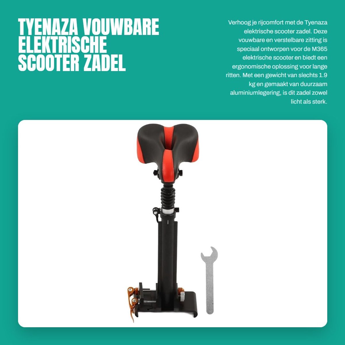 Dailygoods - Vouwbare Elektrische Scooter Zadel - Verstelbaar en Comfortabel voor M365