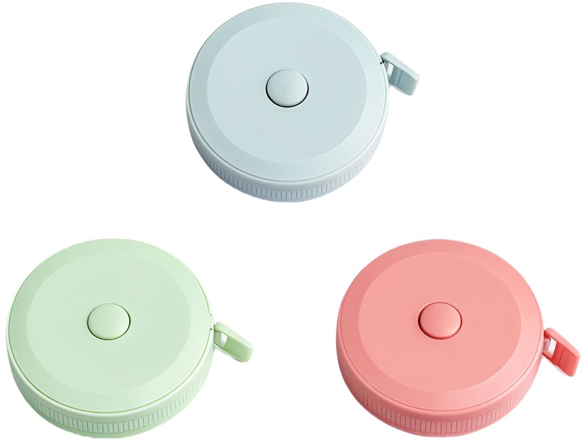 Dailygoods- Kleermakersmeetlint 1,5 m - Intrekbaar Meetlint - Zacht PVC - Dubbelzijdige Schaal - Ideaal voor Naaien - Nauwkeurige Metingen