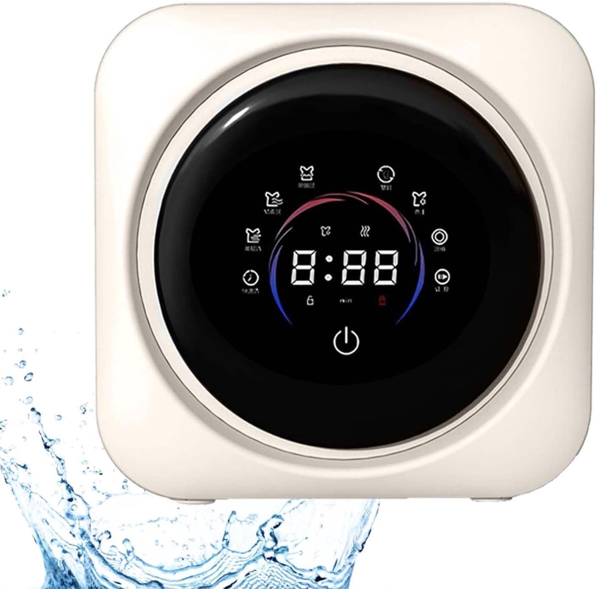Draagbare Wasmachine Mini Wasdroger Kleine Kleding Wassen Touchscreen Bediening 0.3 kg Capaciteit Wit
