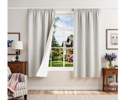Dailygoods- Verduisterend Gordijn 100% verduistering - Set van 2 - Warmte-isolerend - Koudebestendig - 140 x 175 cm - Energiebesparend - Gor