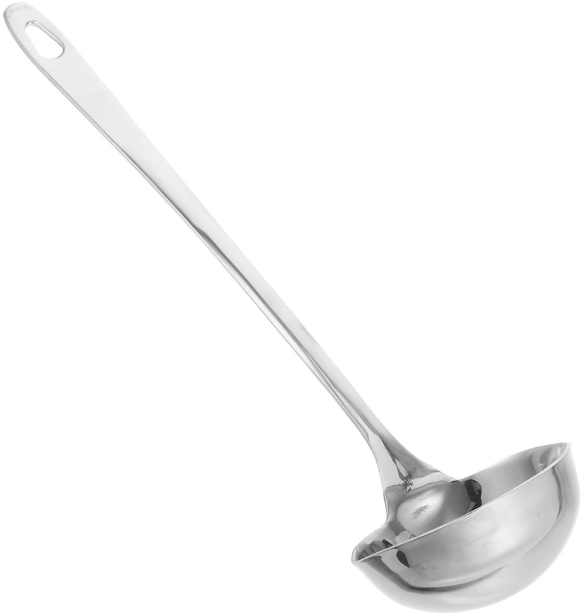 Dailygoods - SHINEOFI Soeplepel van roestvrij staal met schenktuit, dubbele schenktuit voor het serveren van soepen, sauzen en inblikken