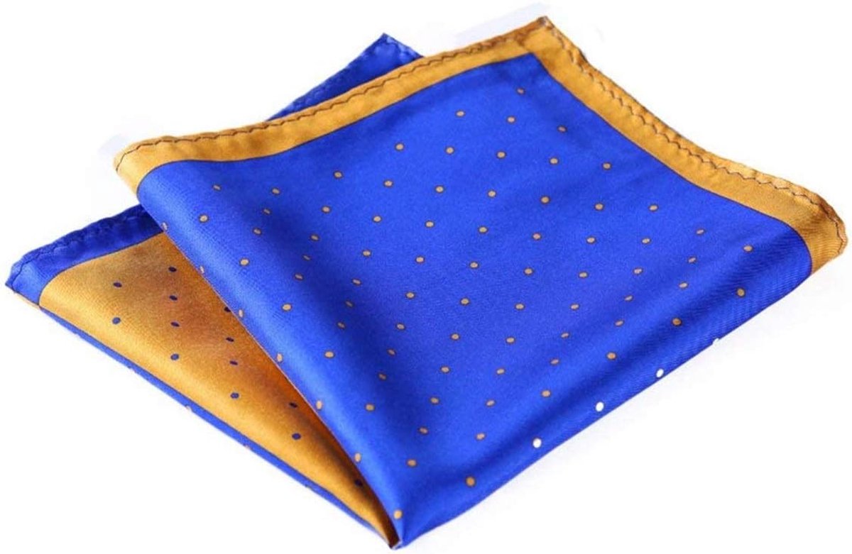 Zakdoek Heren - Mode Accessoire - Outfit Completeren - Moderne Stijl - 33 x 28 cm - Blauw Geel