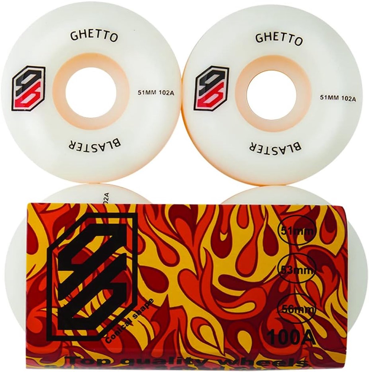 Skateboard Wielen Wielen Set Street Skatepark Conisch Profiel 51mm 102A