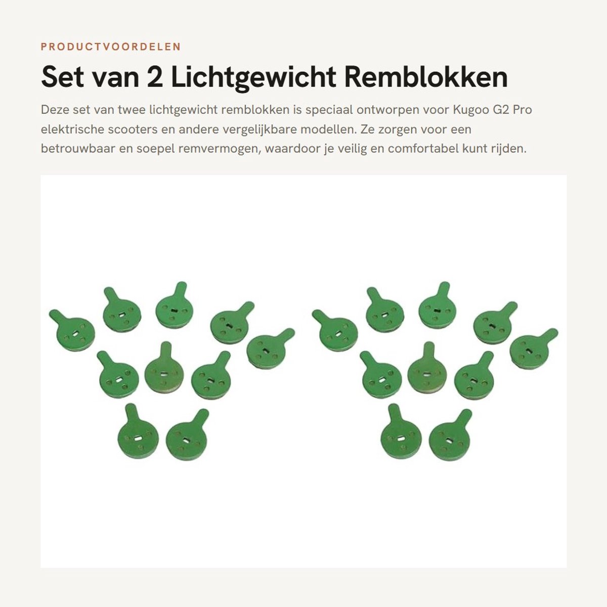 Dailygoods - Set van 2 Lichtgewicht Remblokken voor Elektrische Scooters