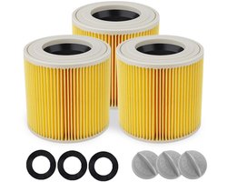 Dailygoods- Stofzuigerfilter Set van 3 - Vervanging voor originele filter - Compatibel met Kärcher WD3/WD2/WD1/MV3/MV2 - Geavanceerde filtratie - Betrouwbare oplossing voor optimale prestatie - Stofzuigeraccessoire