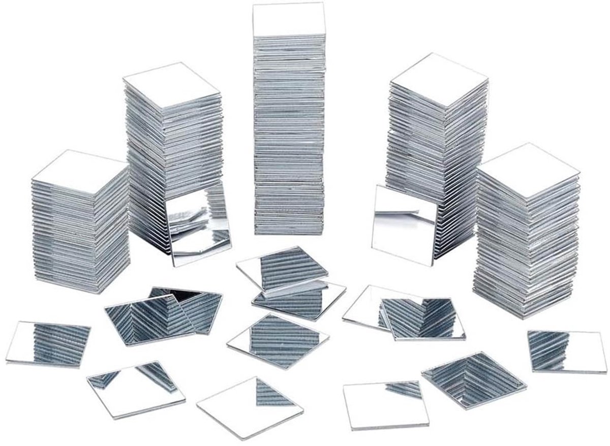Dailygoods- Mini Spiegels 100 Stuks - Zelfklevend - Spiegeltegels - Acryl - Vierkant - 2,5 × 2,5 cm - Voor Wanddecoratie