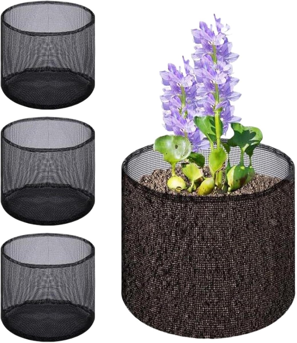 Vijverplantenmanden - Waterplantenbakken - Planten Verzorgen - Ademend PVC Materiaal - 4 stuks - Niet gespecificeerd