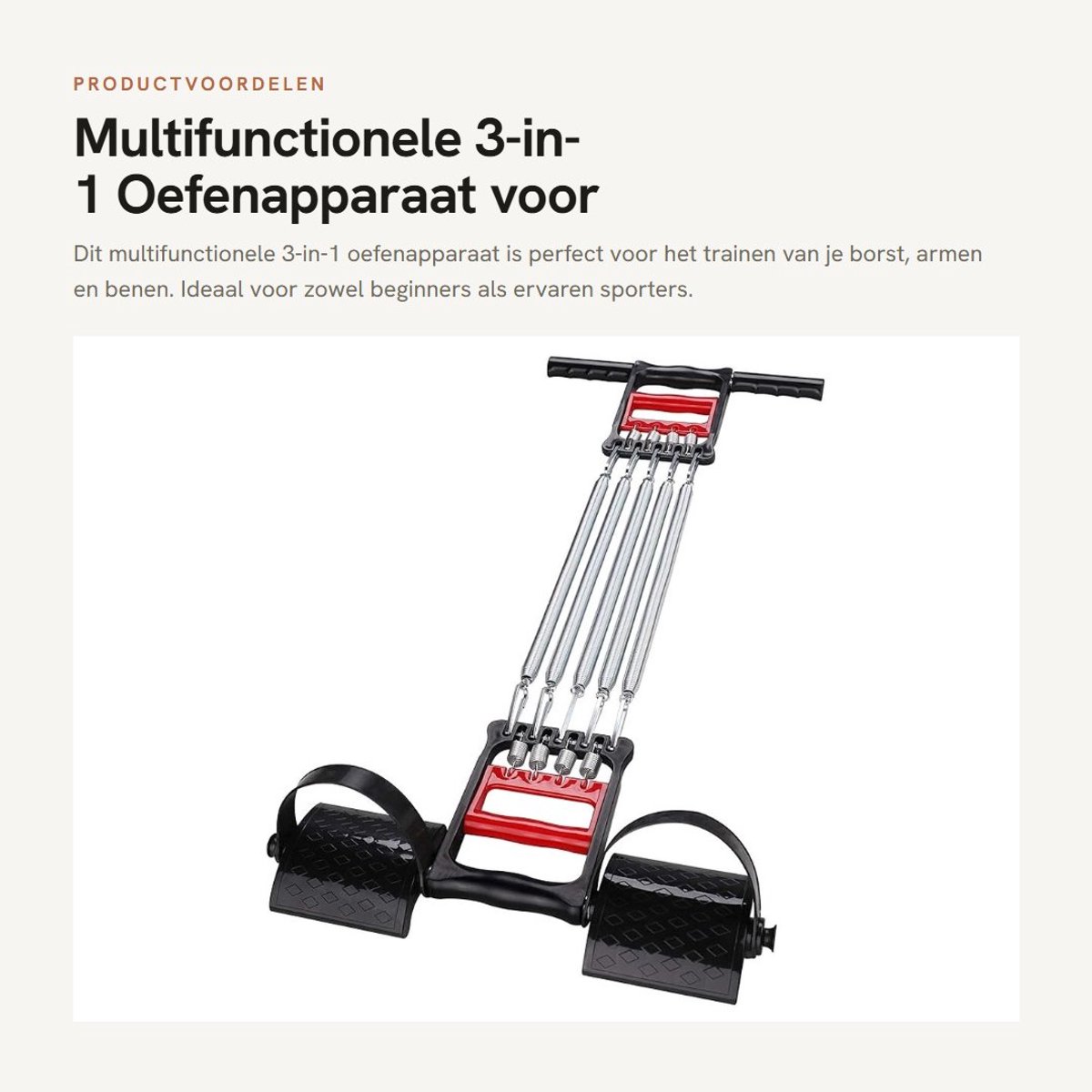 Dailygoods- Borstverlenging Multifunctioneel - Fitnessapparatuur - Klemmen - Handoefeningen - Elastisch Voetpedaal - Koolstofstaal - 1,5 kg - Fitnessapparaat