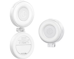 Ulanzi LM23 Smartphone Ring Light - Selfie Ringlamp met MagSafe - Oplaadbaar en dimbaar - 3-in-1 met Telefoonstandaard & Spiegel - Wit