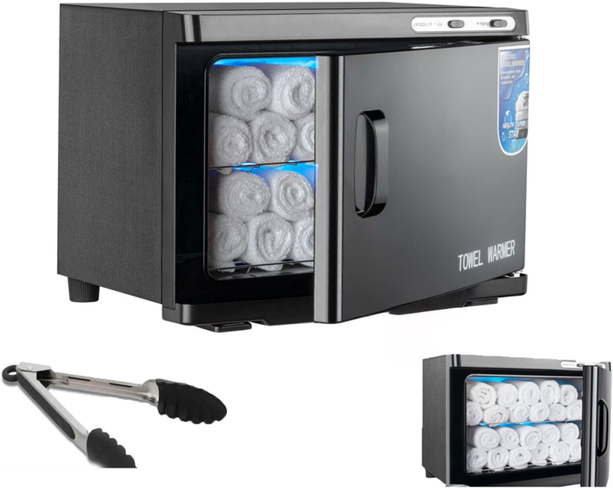 KZQ 2-in-1 handdoekverwarmer - 23 liter grote inhoud met LED-verlichting - Professionele warmte voor gezichtsbehandelingen spa massage en salon - Zwart