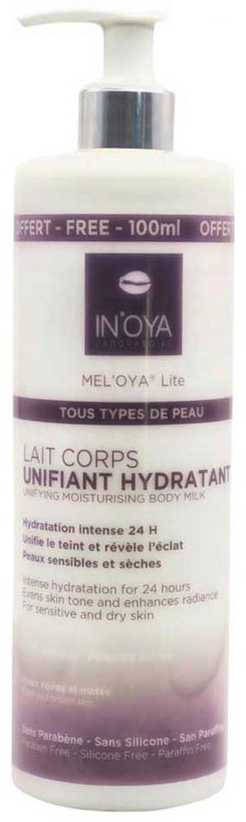 In'Oya Mel'Oya Lite Egaliserende Hydraterende Bodylotion voor Gevoelige en Droge Zwarte en Getinte Huid 500 ml