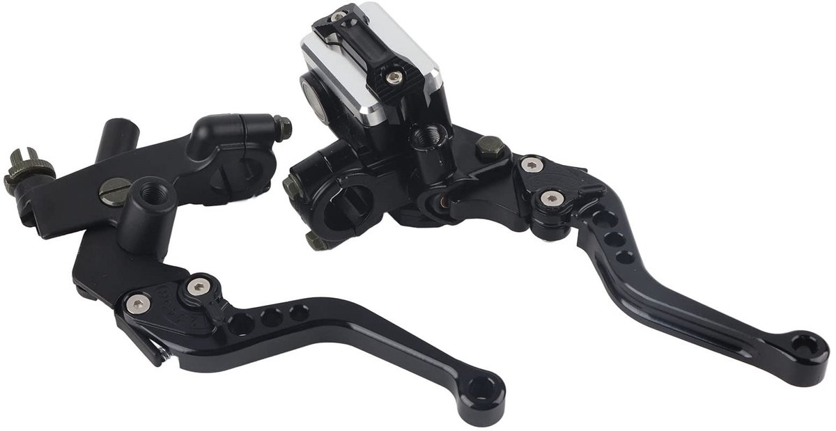 Dailygoods- Embrayage Set - CNC Aluminium - Universeel 7/8 Inch - Remcilinder - Hoofdremcilinder - Reservoirhendels - Eenvoudige Installatie - Motorfietsremhendels