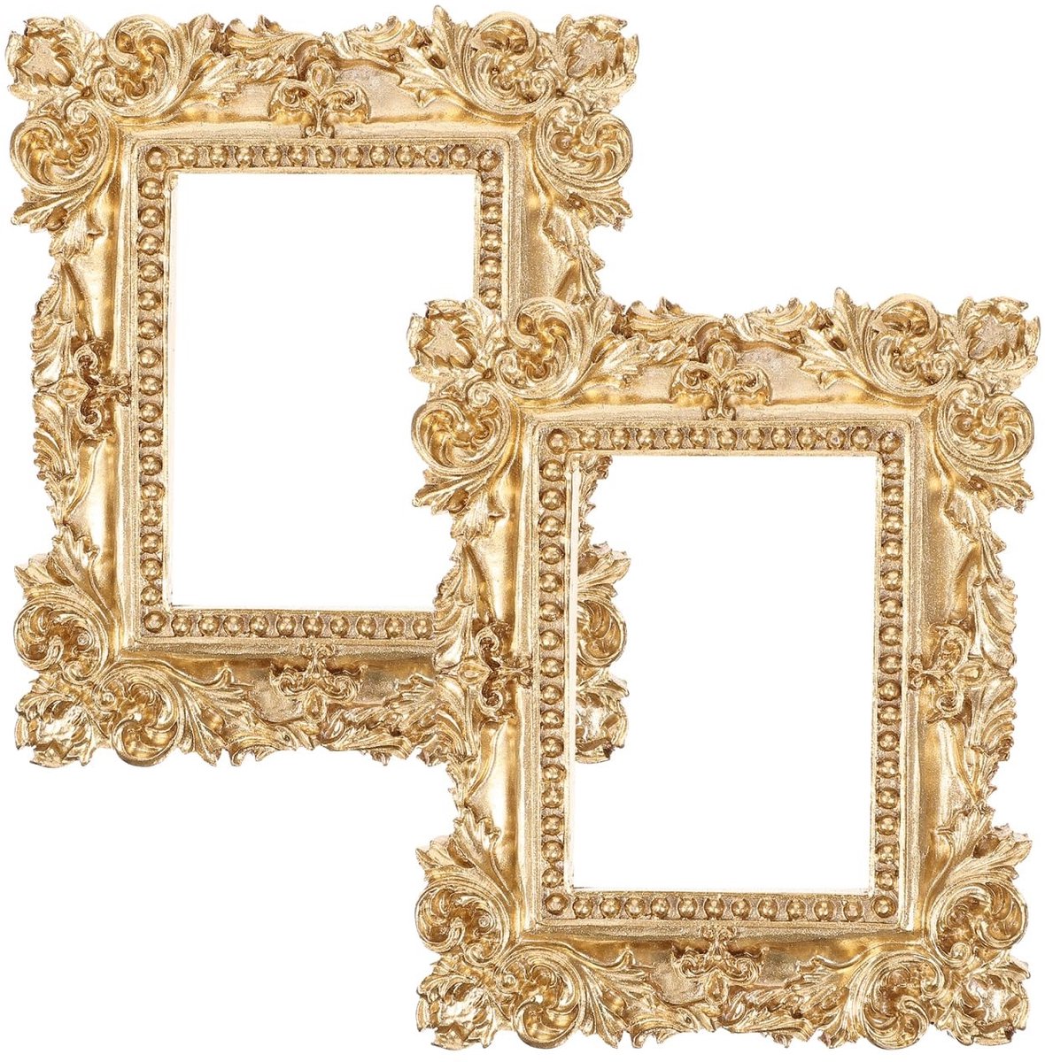 Dailygoods- Fotolijst Vintage Goud - Mini Fotolijst - Hars Fotolijst - Collage Frame - Antiek Frame - 2 Stuks - Decoratieve Lijst
