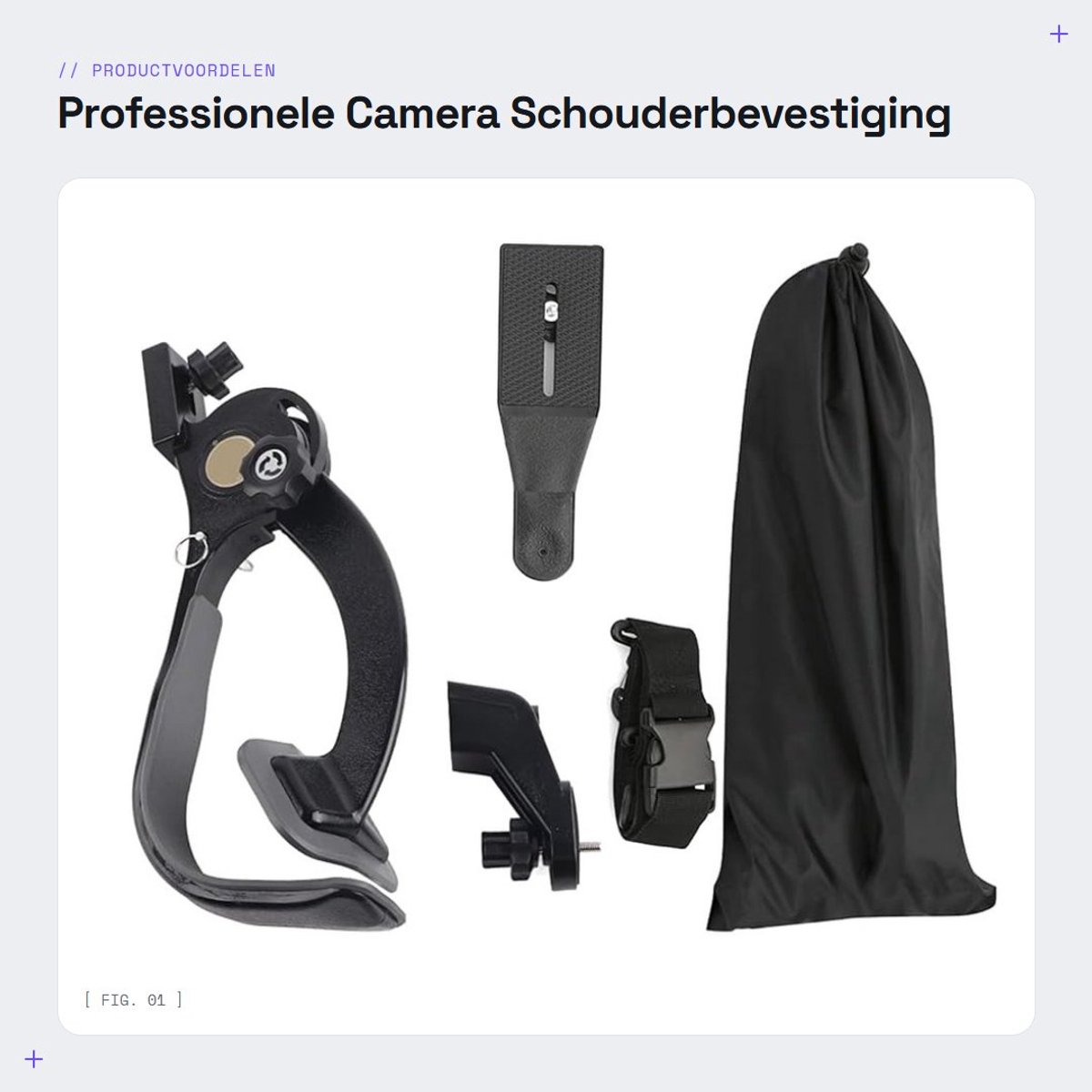 Dailygoods- Schouderbevestiging Professionele Videofotografie - Camera Bevestiging - Schoudermontage - Draagtas - Verbindingsplaat - Maximaal Draagvermogen 6 KG - Camera Rig