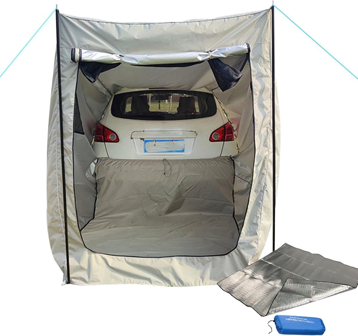 Autoluifel Tent - Achterklep Luifel - Outdoor Kamperen - Veelzijdig Ontwerp - 150x200cm - Zwart