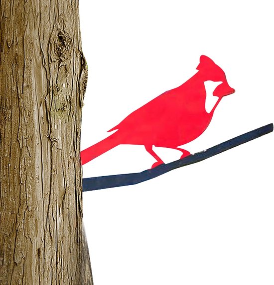 Metalen Specht Decoratie - Vogel Silhouet - Tuin Verfraaien - Stevige Ijzeren Constructie - 20 cm Breed - Veelkleurig