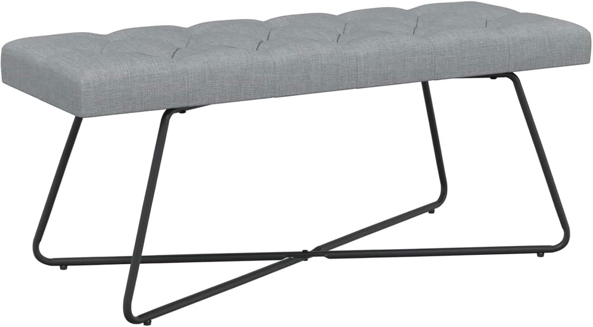 Gestoffeerde Bank - Zitmeubel - Extra Zitplaatsen - Knoopverstelling - 110 cm - Lichtgrijs