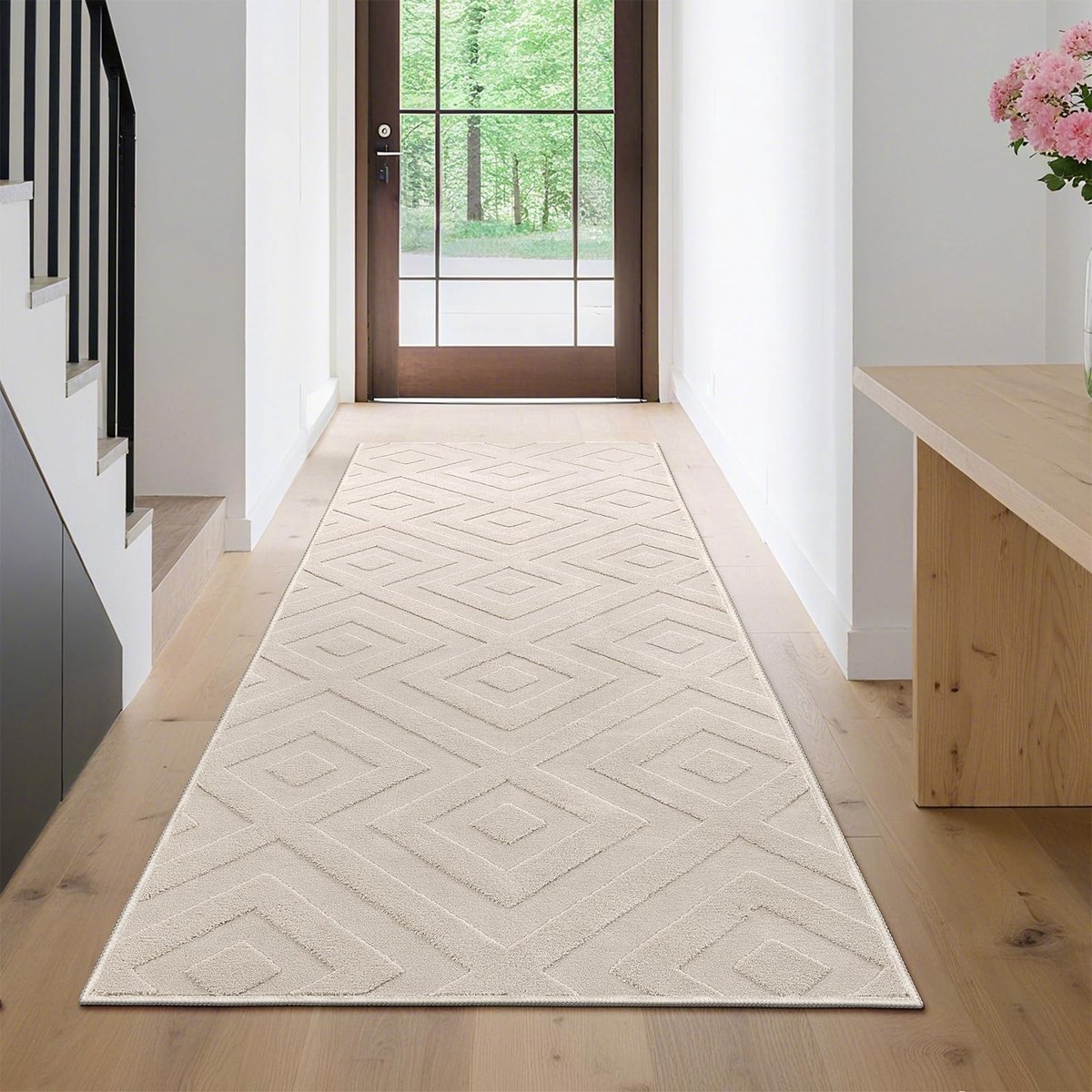 Dailygoods- Tapijtloper 80 x 200 cm - Machinewasbare Keukenloper - Gangloper - Entree Tapijt - Duurzaam Polyester - Veiligheidswaarschuwing