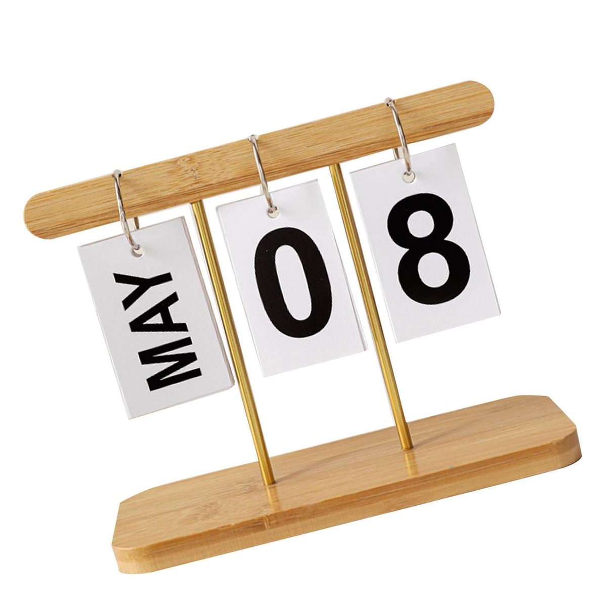 Dailygoods - Perpetual Daily Flip Kalender voor Bureau - Houten Desk Kalender