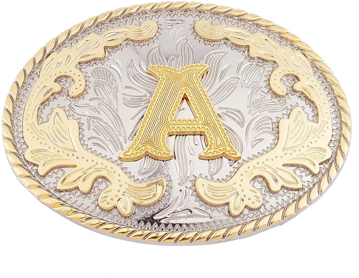 Dailygoods - Cowboy Riem Gesp Met Eerste Letters - Vintage Riem Gesp Voor Mannen en Vrouwen
