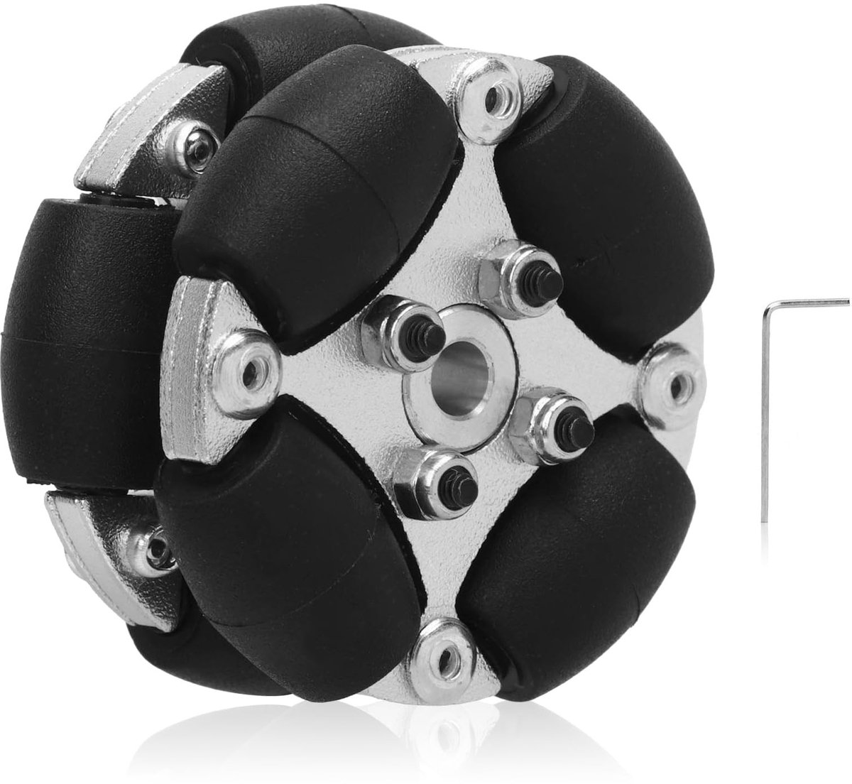 Dailygoods- Omniwiel 38 Mm - Dubbel Aluminium - Metalen Naven - Voor Robotauto's - Robotplatforms - Kleinste in zijn soort - Robotwiel