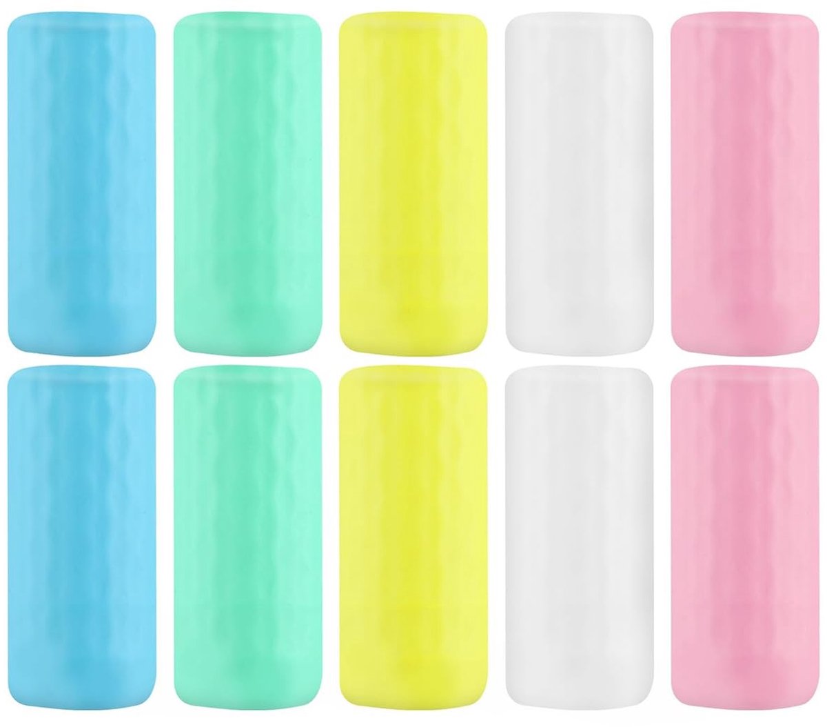 Dailygoods- Reishoezen 10 Stuks - Lekvrije Siliconen Hoezen - Herbruikbare Reiscontainers - Cosmetische Hoezen - Afmetingen 7,5 x 4,5 cm - Geschikt voor Toiletartikelen - Toilettas