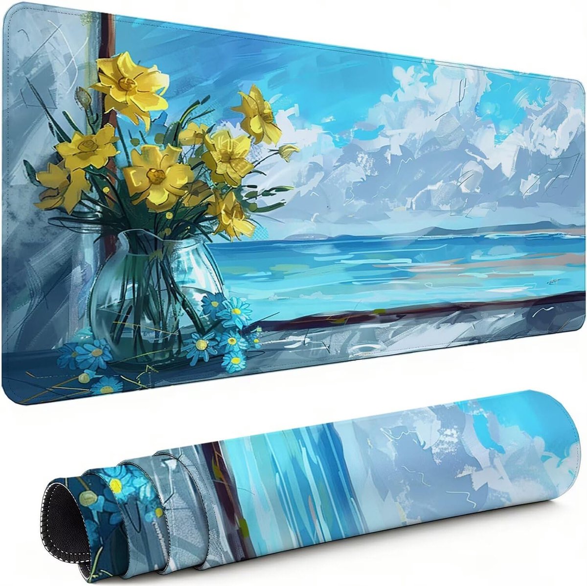XXL Muismat - Bureau-onderlegger - Gaming en werk - Waterdicht en zacht - 80x40 cm - Wit