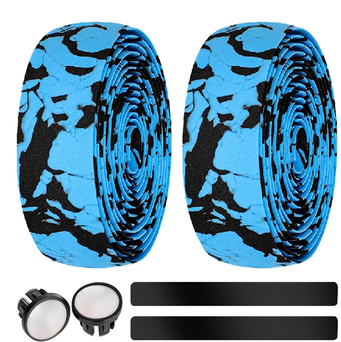 Stuurband Fiets - Griptape Racefiets - Comfortabel Fietsen - Schokabsorberend EVA Schuim - 200 cm Lengte - Zwart Blauw