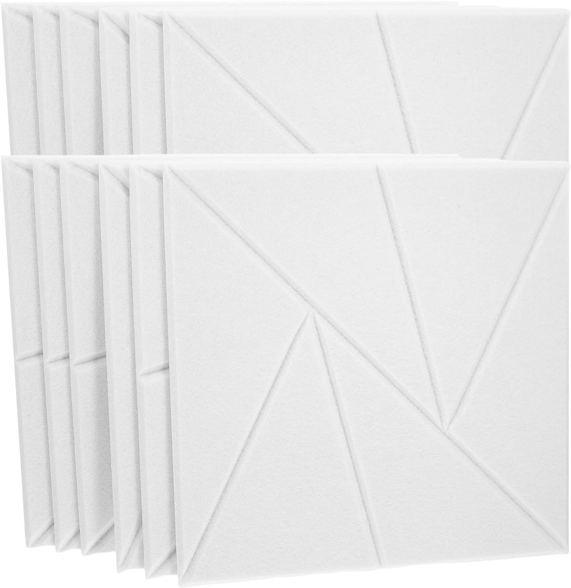 Geluidsisolatiepanelen - Schuimpanelen - Akoestiek Verbeteren - Zelfklevend Ontwerp - 12 Stuks - Wit
