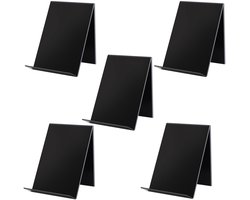 Dailygoods - SWAWIS 5 stuks acryl boekensteun, boekenstandaard, brochurestandaard, boekenstandaard, acrylstandaard, 13 x 11,5 x 10 cm, goederensteun, schuine stand, brochurehouder, zwart