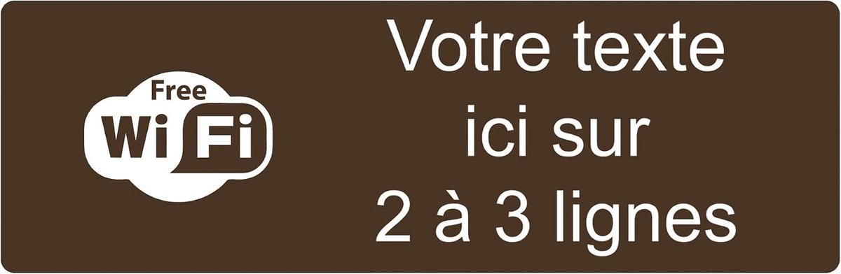 Naambord - Gepersonaliseerd Bord - Toegang Aangeven - Gratis WiFi Logo - 30 x 10 cm - Bruin