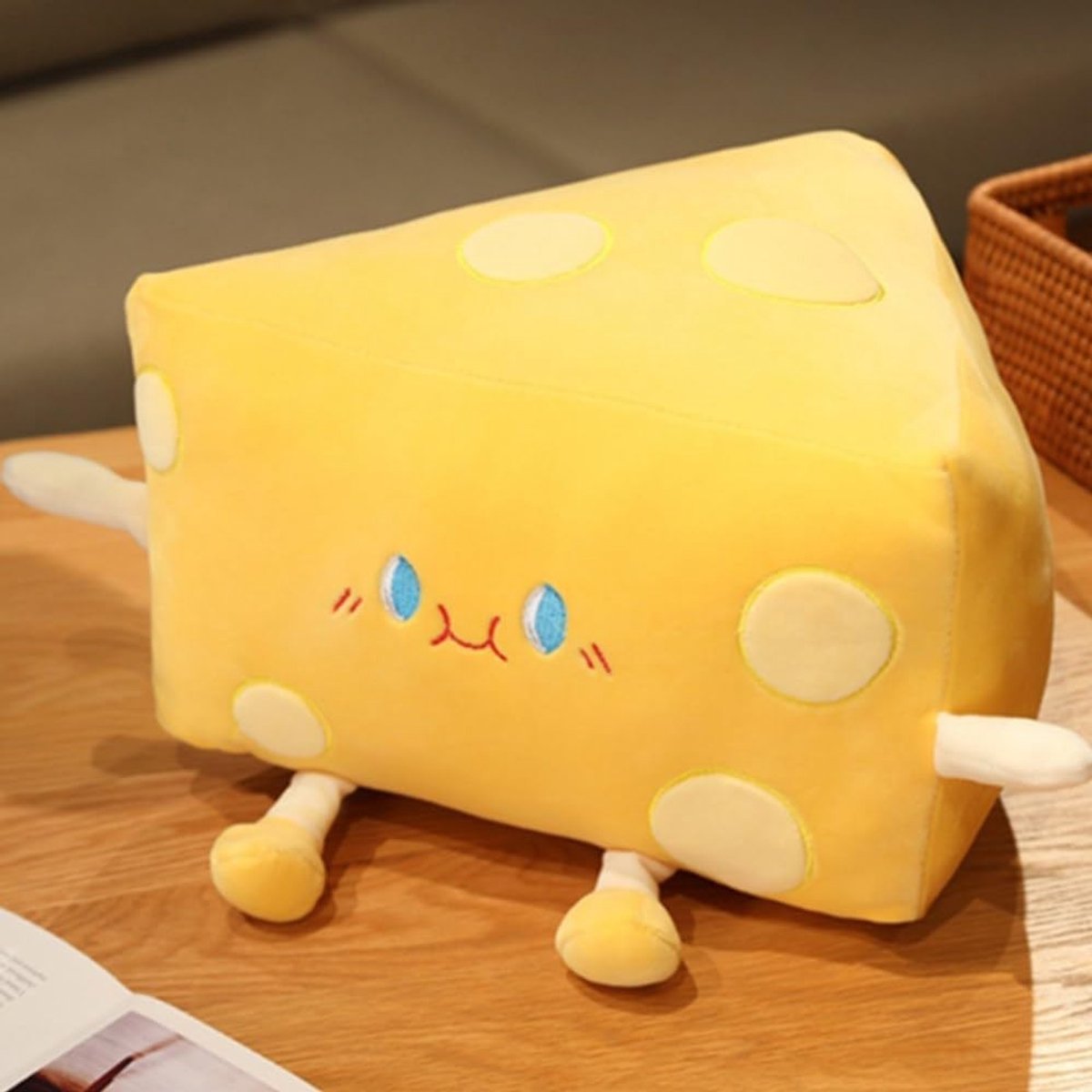 Dailygoods- Kaas Kussen - Knuffelkussen Volwassenen - Zacht Kussen - Decoratie - Speelgoed - Voor Kinderen