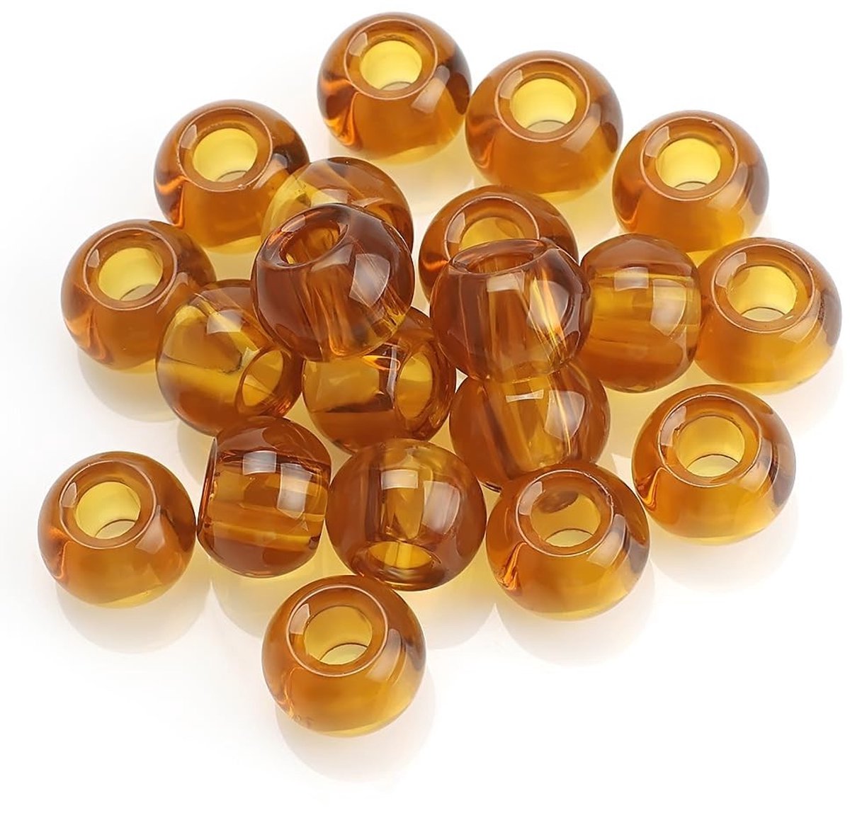Dailygoods- Kralen 40 Stuks - Grote Glazen Kralen - Ronde Kralen met 6 mm Gat - Knutselkralen voor Sieraden - Decoratie - Duurzaam Glas - Knutselmateriaal
