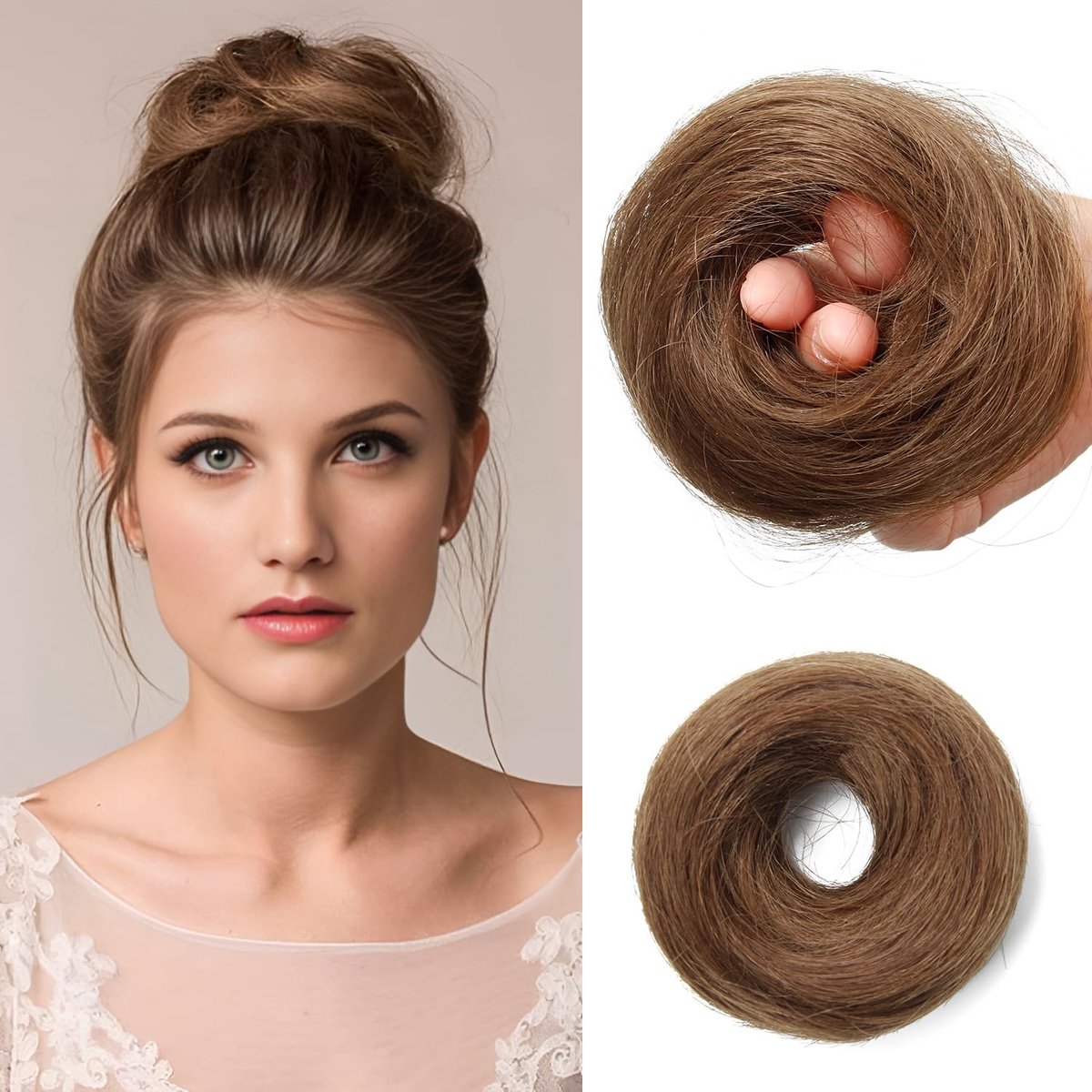Dailygoods- Haarstuk Mini Bun - Echt Menselijk Haar - Rommelig Haar - Opvouwbaar Kapsel - Duurzaam - Lichtgewicht - Natuurlijke Glans - Haaraccessoire