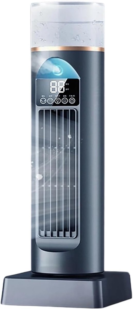 Torenventilator - Luchtcirculator - Ruimte koelen - Stil en draagbaar - 34 cm hoog - Zwart