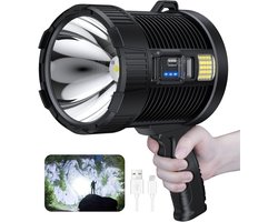 Oplaadbare Lamp - LED Zoeker - Buitenverlichting - 10000 Lumen - Draagbaar - Zwart