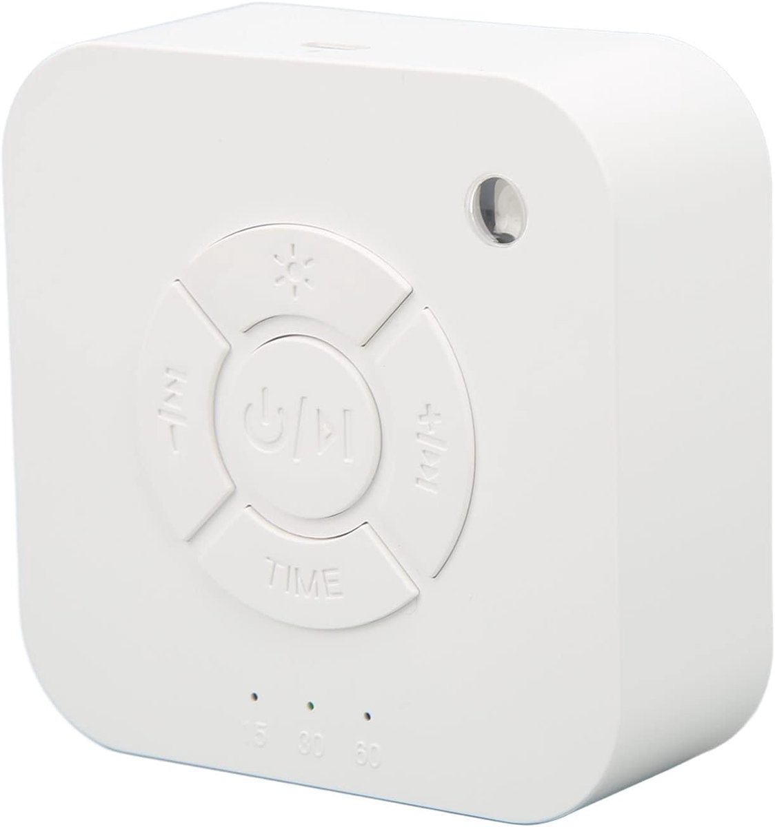Geluidsmachine - Witte ruis apparaat - Rustgevende slaap - 9 rustgevende geluiden - 8 x 8 x 3.3 cm - Wit